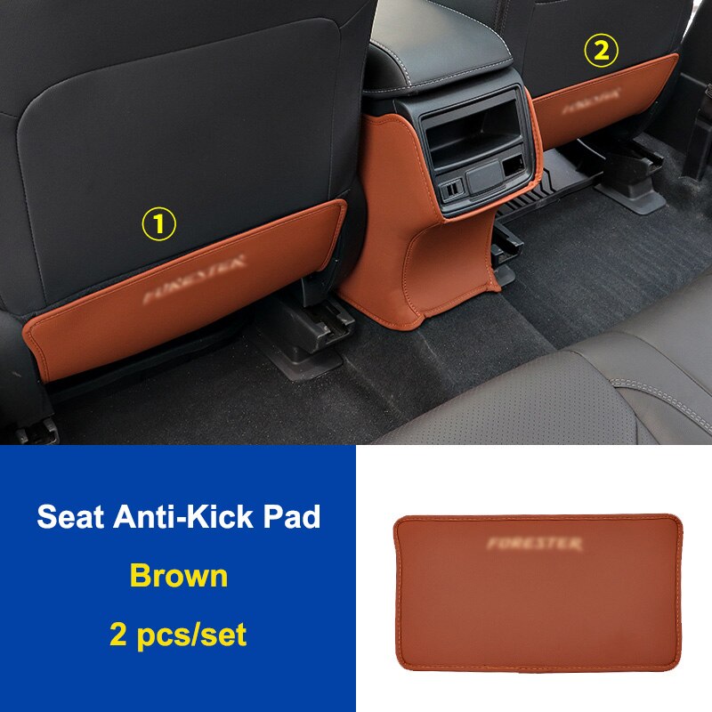 QHCP-alfombrilla de microfibra de cuero para asiento de coche, antipatadas, reposabrazos, almohadilla antipatadas para niños, poste B, pilar para Subaru Forester 19-22, estilo de coche: Seat Brwon B