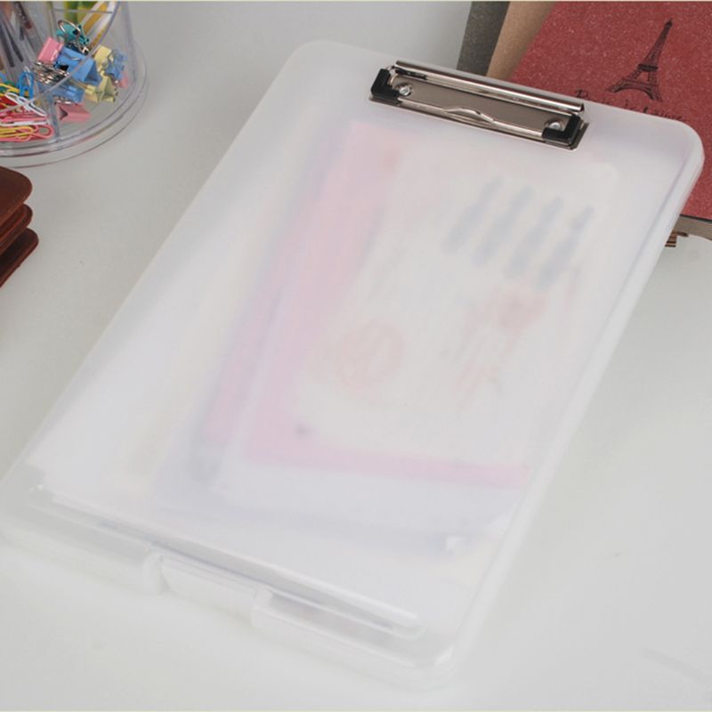 A4 Plastic Storage Clipboard File Box Case Document File Folder Clipboard Office