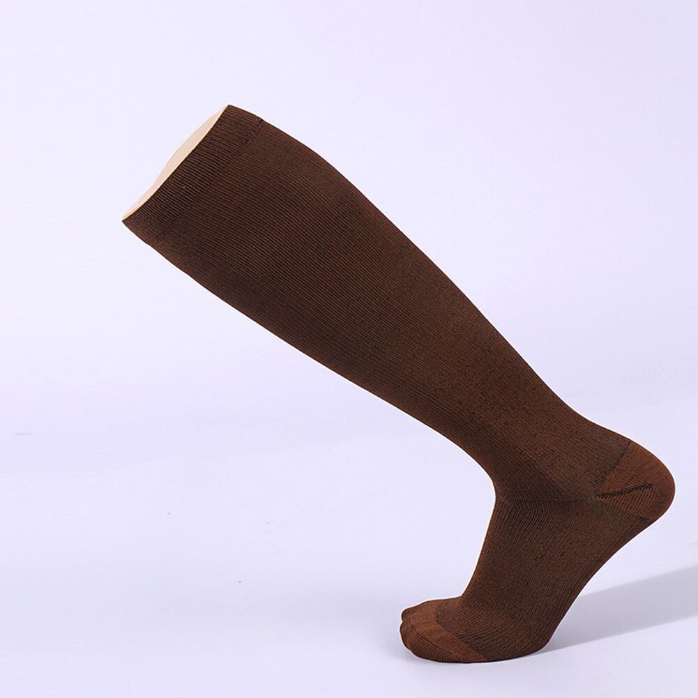 Unisex Compression Stockings Pressure Nylon Varicose Vein Stocking knee high Leg Support Stretch Pressure Circulation stock: Brown / M