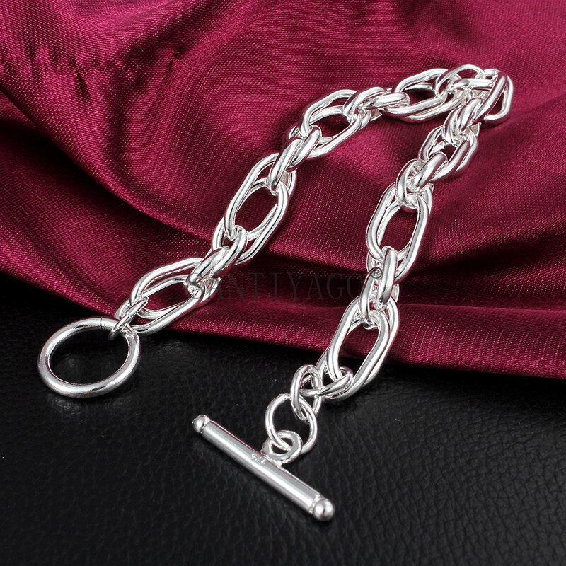 CharmHouse-Bracelet à chaîne à maillons en argent 925 Bracelets pour femme, accessoires Bijoux, , idée