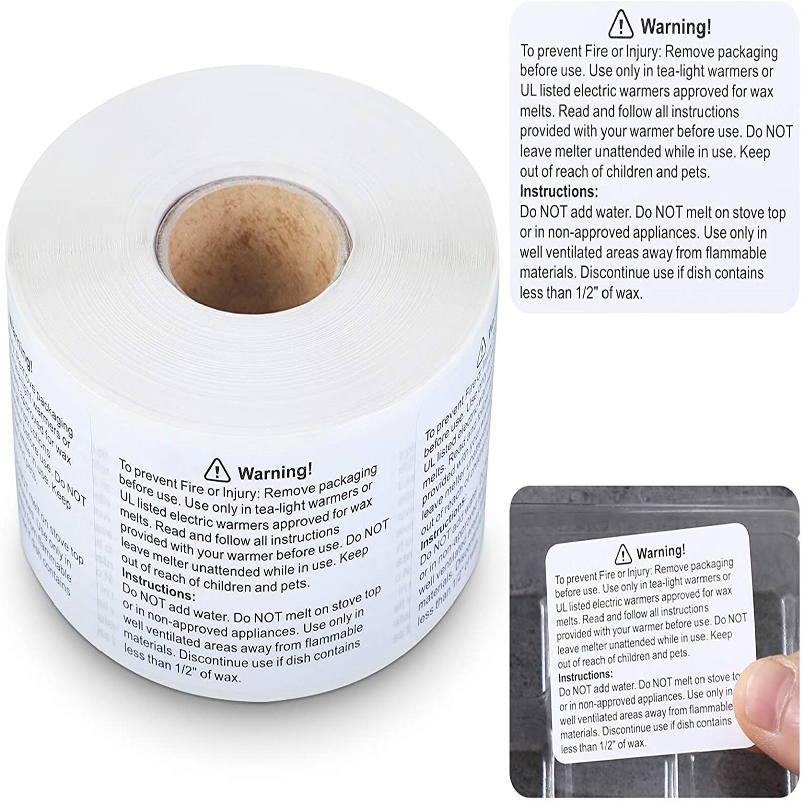 600pieces Candle Warning Labels, Candle Warning Labels For Wax Melting Molds, Candle Warning Labels, Making Soy Wax Candles: Default Title