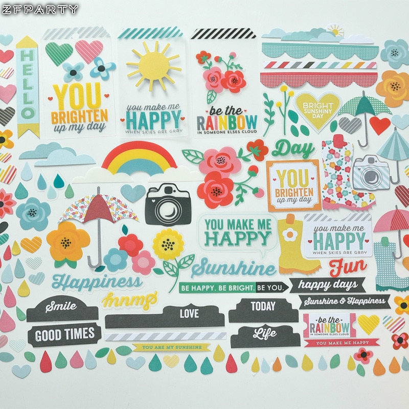 Zfparty happy days pvc cardstock stanssaukset scrapbookingiin onnellinen suunnittelija/korttivalmistus/päiväkirjaprojekti