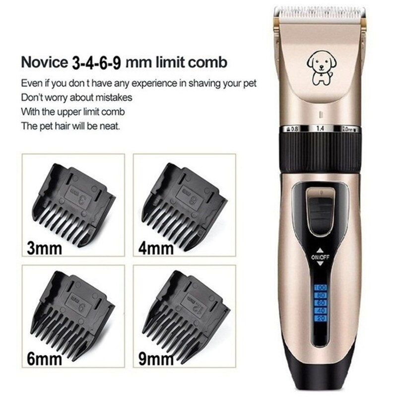 Pet Dog Grooming Kit clipper Electrical Trimmer Rechargeable Grooming Cordless Hair Tool Haircut Shave Machine Set