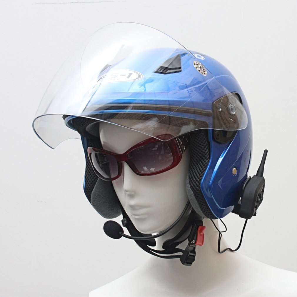 2 個オートバイヘルメットトランシーバー 1200 メートル二重乗馬トランシーバー V6Pro 1200 メートルオートバイヘルメットモトインターホンヘッドセット