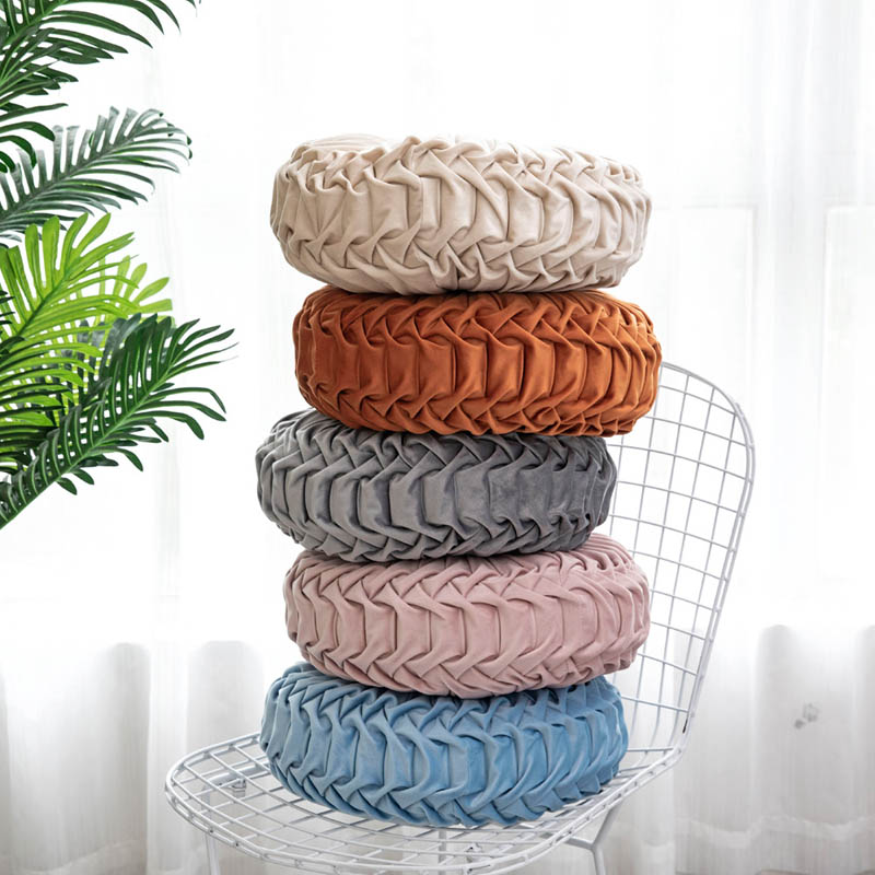 Coussin rehausseur à dossier rond en velours | Décor nordique pour fauteuil de maison, coussin pour dossier de bureau, coussin pour canapé