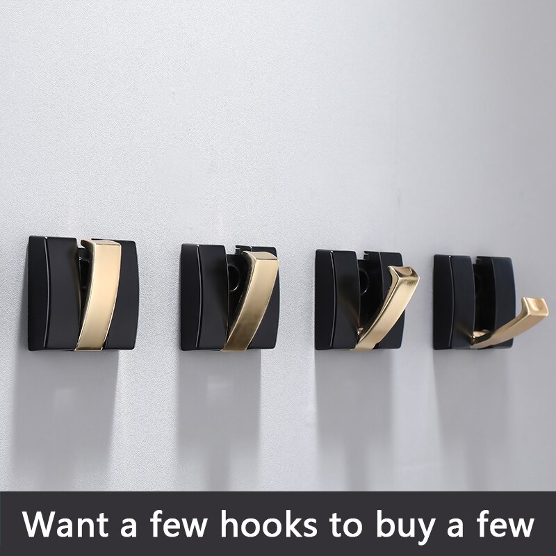 Bez wiercenia czarny srebrny wieszaki nowy DIY wieszak na haki ubrania na płaszcz kapelusz wieszak robić ręczników haki ubrań w łazience wieszak na płaszcze haki ścienne