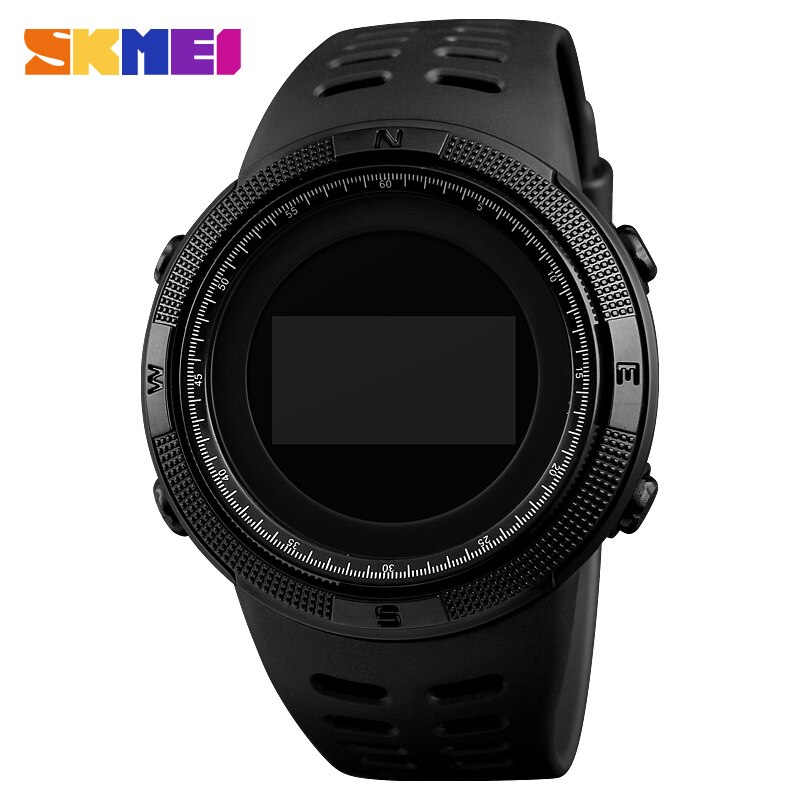 SKMEI draussen Kompass Uhr Männer Sport Digitale Armbanduhren Herren Chrono 2 Zeit Männlichen Uhren Datum Woche Stunde Relogio Masculino 1360: Schwarz Uhr