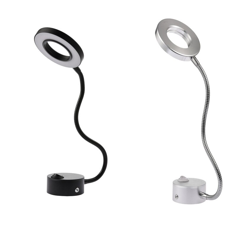 Usb oppladbart ledet-lys klipp-på fleksibel lesesenglampe bord skrivebordslampe bok bordbord sengelampe belysning nattbordsbelysning eu: Utenpåliggende / Sølv / Varm hvit 3000k