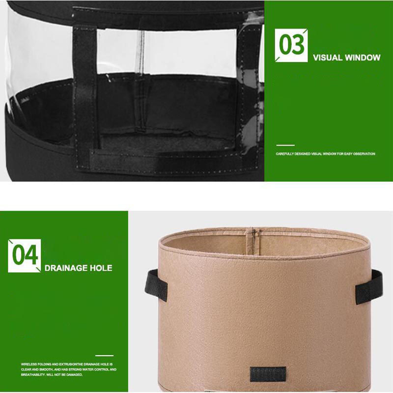 Garden Tools Potato Plant Grow Bags With Window Potato Pot greenhouse Vegetable Growing Bag Moisturizing jardin