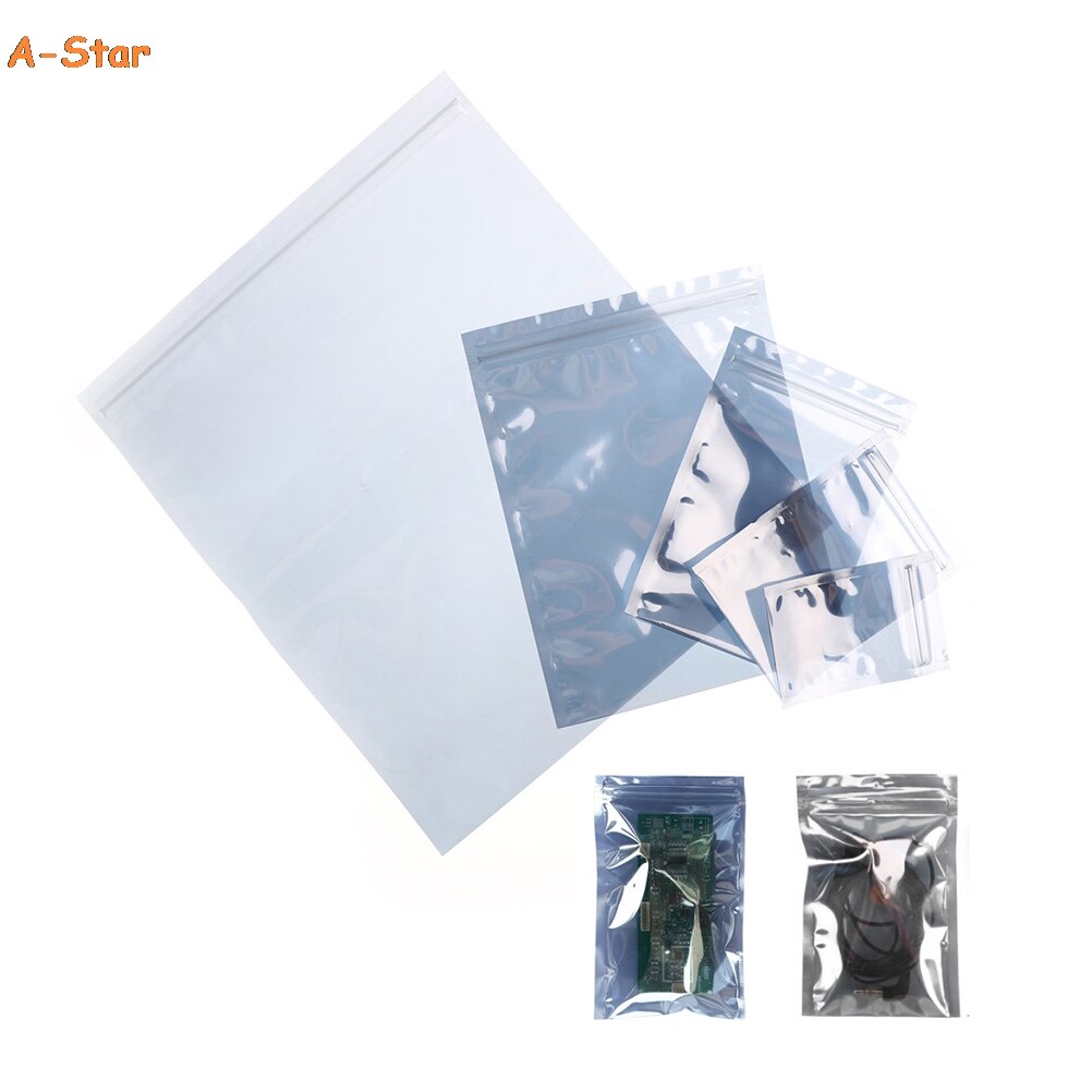 10pcs 5Sizes Anti-Static Shielding Bags ESD Antistatic Package Bag Zip Lock Zipper Pack Anti Static Storage Bags For Hard Drives
