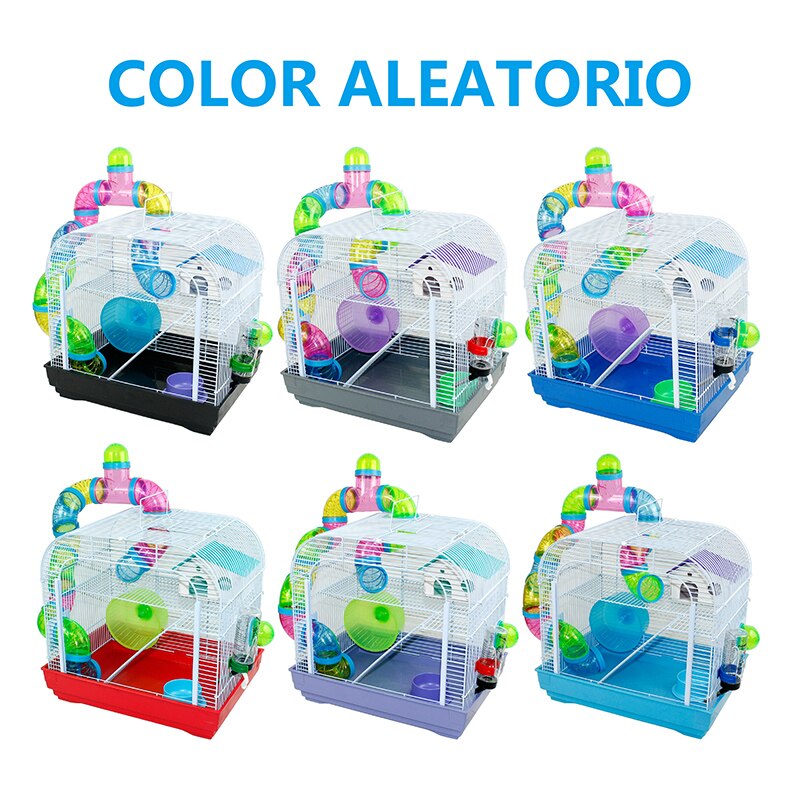 DZL® Jaula para Hamster(39.5X29.5X38CM) Color Azul/Purpura/Rojo se al Azar: Default Title