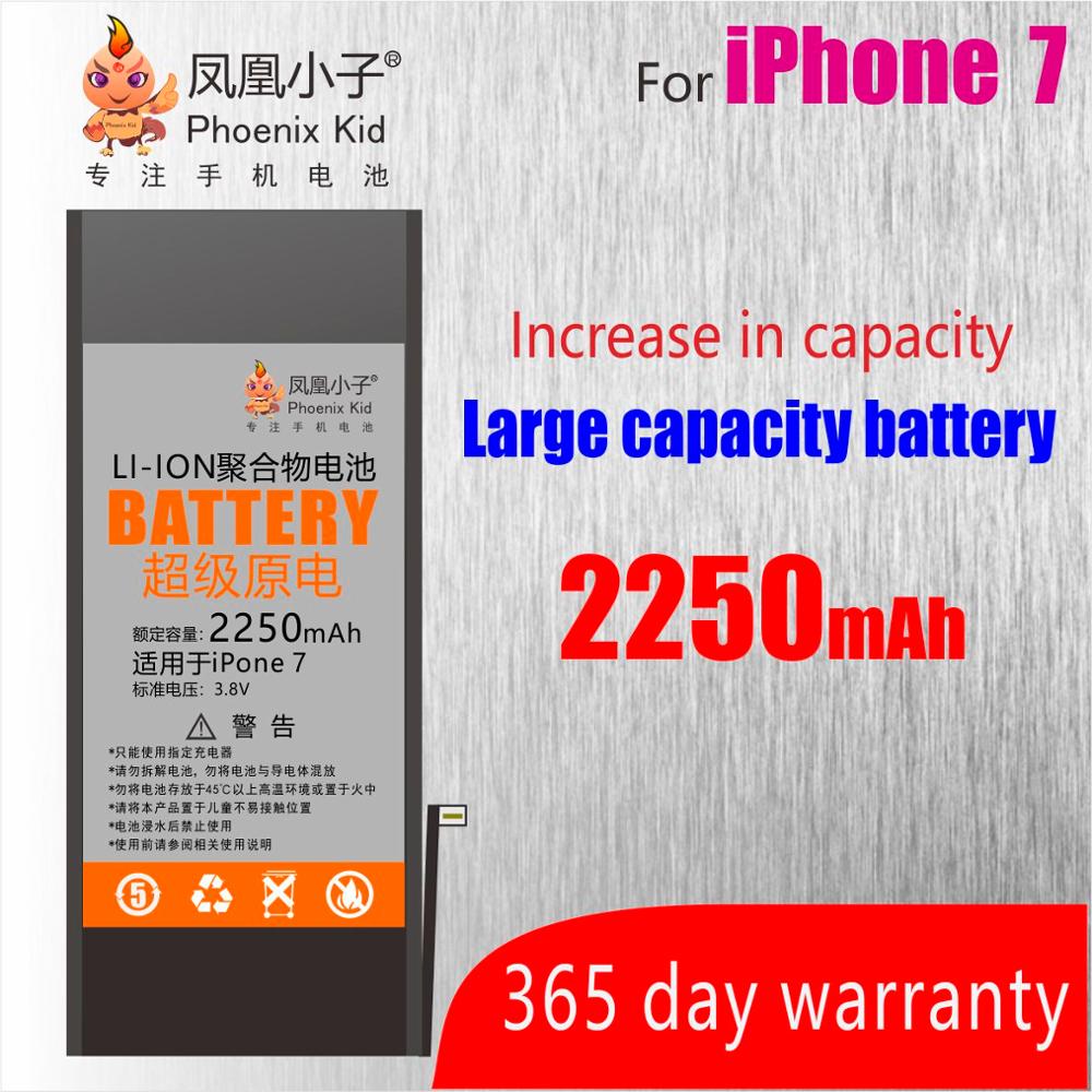 Phoenix Kid Original pour Apple iPhone 5 5 S/5C 6 6S 7 batterie remplacement téléphone portable bateria réel haute capacité Kit de réparation gratuit