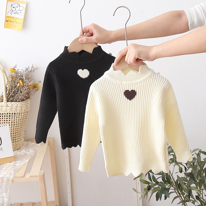 Girl Wool Sweater Underwear Tops  Sweetheart Thicken Warm Winter Autumn Knitting Pullover Outdoor Kids Baby Children Clothin