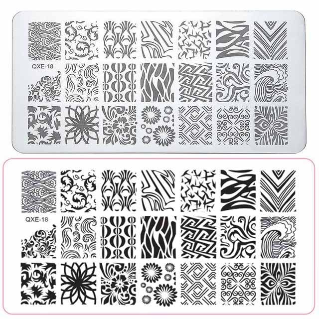 Groter 6Cm * 12Cm Nail Art Stamping-Geest Blowndesign Diy Manicure Liefde Stempel Template Image Plaat Stencil ##18