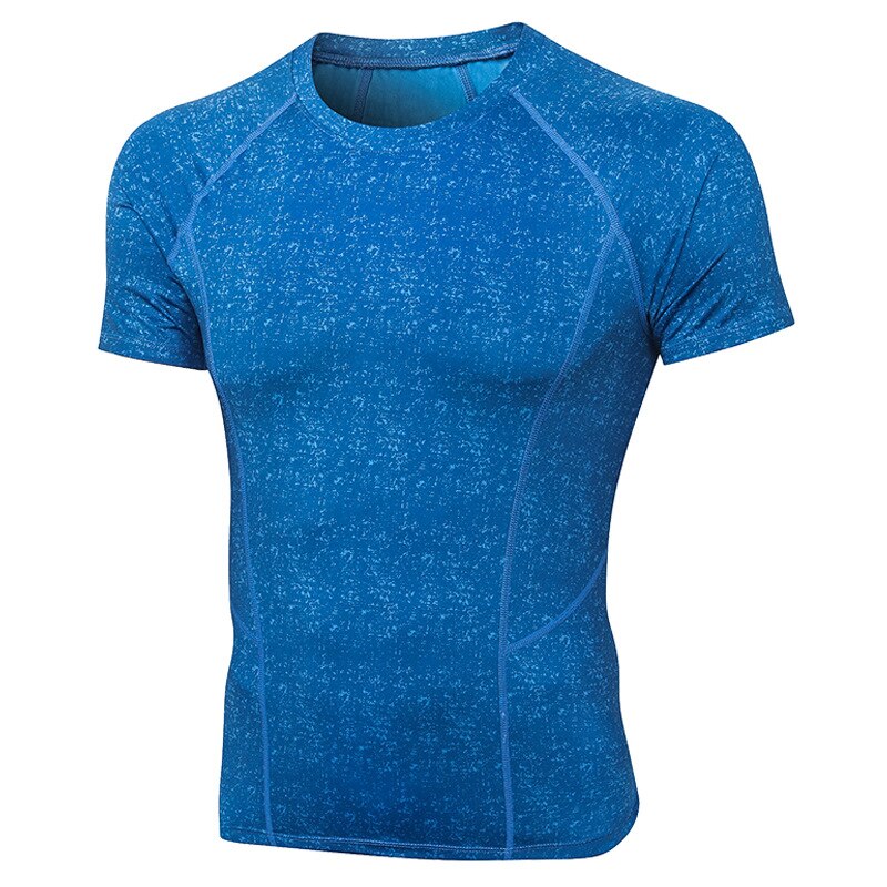 Mens Compression Shirt Fitness Gym Shirt Bodybuilding Gym Clothing Running tshirt Men 3D Print Shirts For Men Muscle TShirt Tops: Blue / EUR L