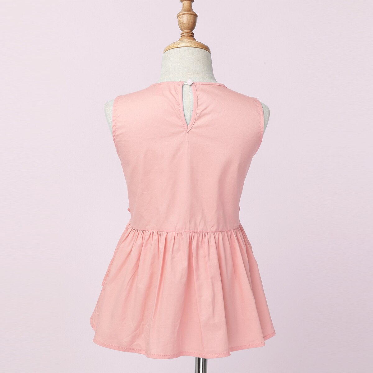 Kids Girls Shirt Casual Cotton Solid Color Sleeveless Tops Teenage School Girls Ruffle Blouse Summer Shirts Children Clothing
