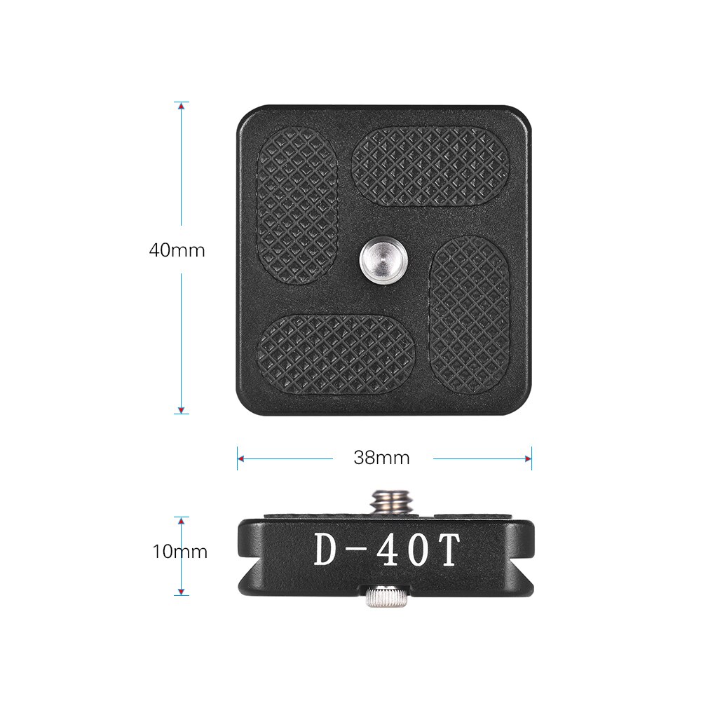 40*38mm Size Aluminum Alloy Universal Quick Release Plate D-40T QR Plate with 1/4 Inch Screw Tripod Ball Head Camera Accessory