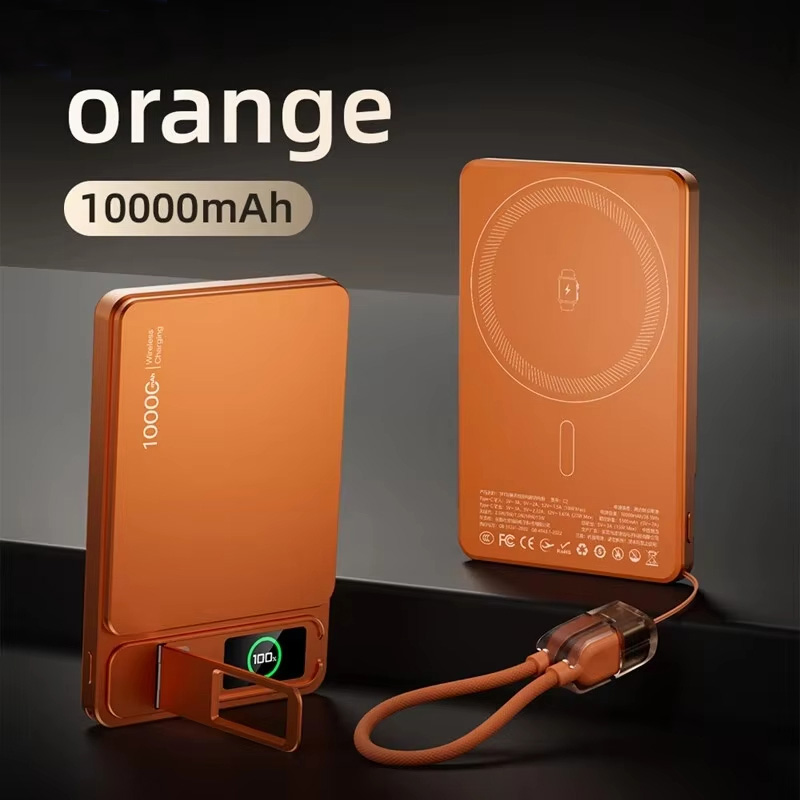 3-in-1 10000mAh Draadloze Magnetische Powerbank Draagbare Slanke Originele Batterij 20W Snelladen Voor iPhone 12-17 iWatch Airpod: Goud