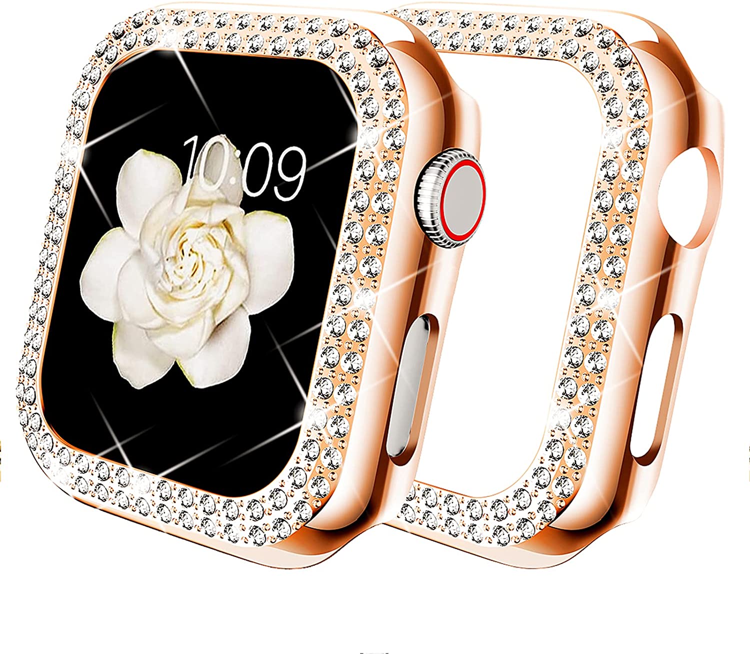Diamentowe etui ochronne do Apple Watch Series 7 41MM 45MM Pokrowiec do iWatch 6 SE 5 4 3 38MM 42MM 40mm 44mm Akcesoria