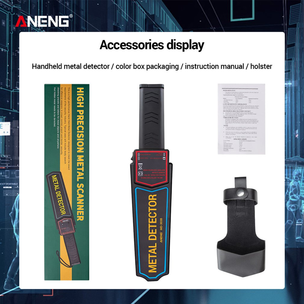 MD303B Security Metal Detector Pinpointer High Sensitivity Pointer All Metal Gold Finder Wiring Wall Detectors