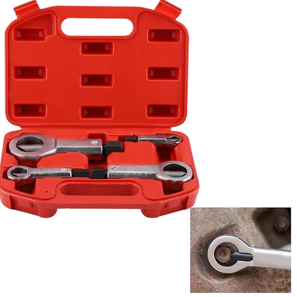 4 PCS Pumauto Steel Heavy Duty Nut Splitter Set Bolt Buster Breaker Tool Broken Damaged Screw Nut Removal Splitting Kits