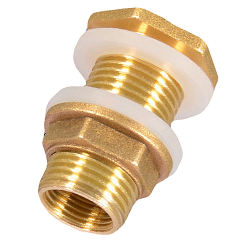 Soild Brass Water Tank Connector Theaded Bulkhead Fitting with 2 Rubber