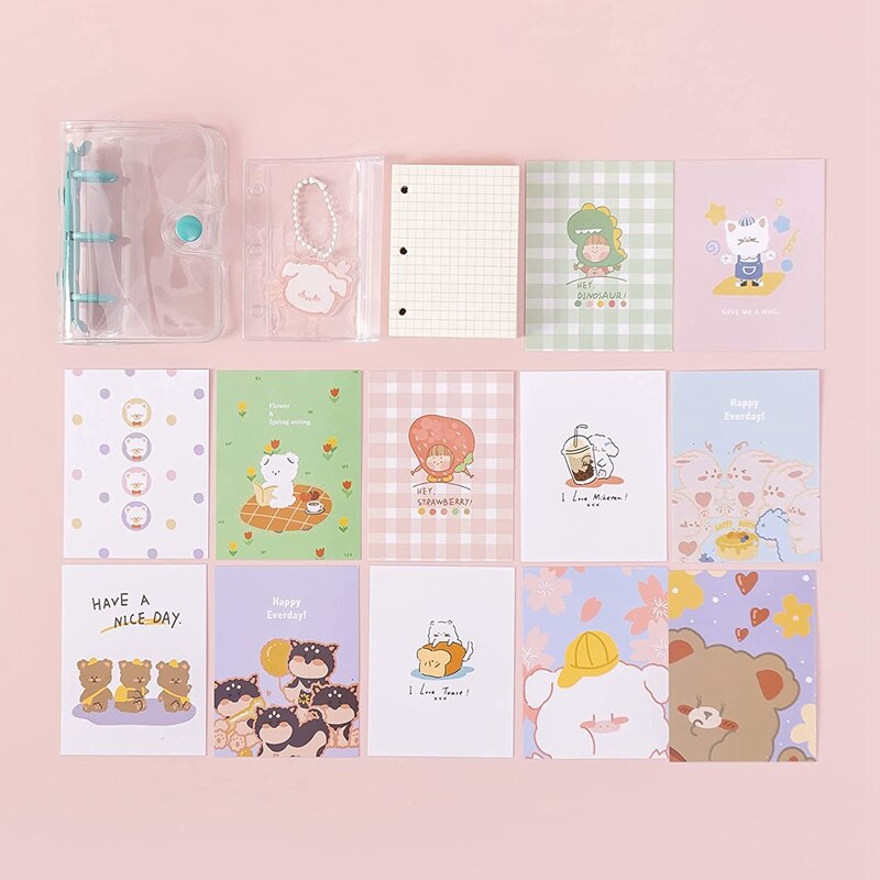 3-Ring Binder Cover Notebook Clear Soft PVC Cover Protector Refillable DIY Journal Snap Button Closure Loose Leaf Folder