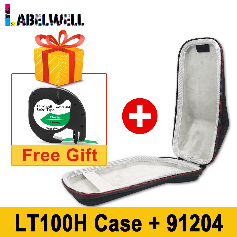 Labelwell futerał ochronny do Dymo LetraTag LT-100H LT100H drukarka do etykiet EVA twarda obudowa do przenoszenia podróży drukarka do przechowywania z 91201: 1Pcs Case and 91204