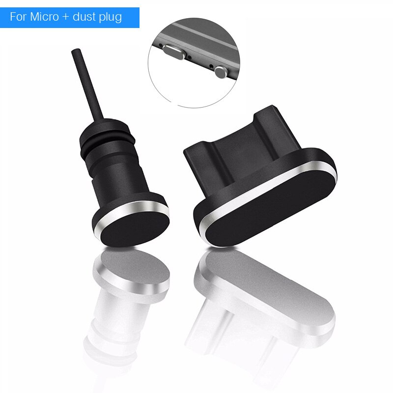 2 Stuks Micro Usb Telefoon Opladen Poort + 3.5 Mm Koptelefoon Jack Micro Usb Anti Dust Plug Voor Xiaomi Voor huawei Halen Kaart Pin 3 In 1