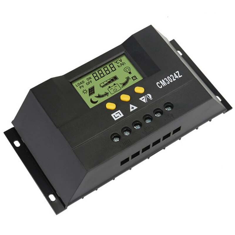 Pwm 30a solopladningsregulator 12v 24v auto lcd pv-panel batteriopladningsregulator solsystem