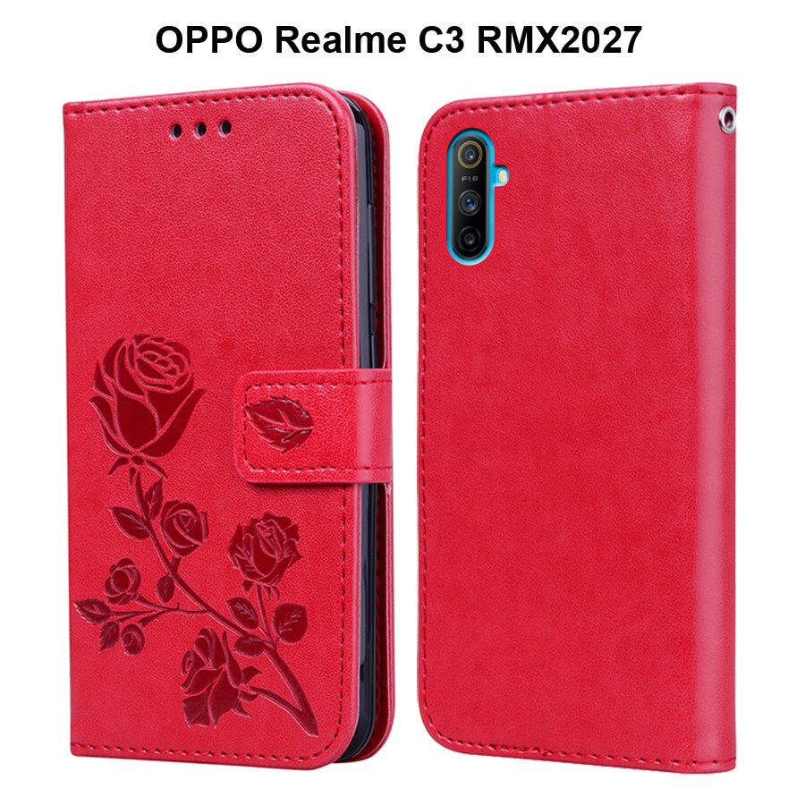 til oppo realme  c3 rmx 2027 smarttelefondeksel pu lær snu lommebokdeksel til oppo realmi realme  c3 rmx 2020 etui coque
