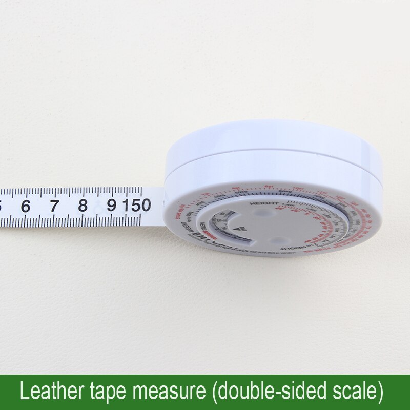 Dual function BMI measuring leather tape measure Waist circumference ruler health and beauty measurement tape measure fitness
