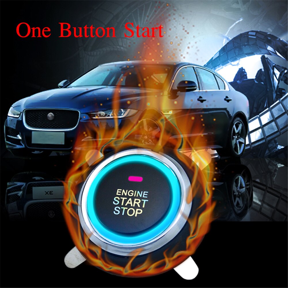 Car Alarm Start Stop Button Engine RFID Keyless Entry System Push Button Remote Starter Stop Auto