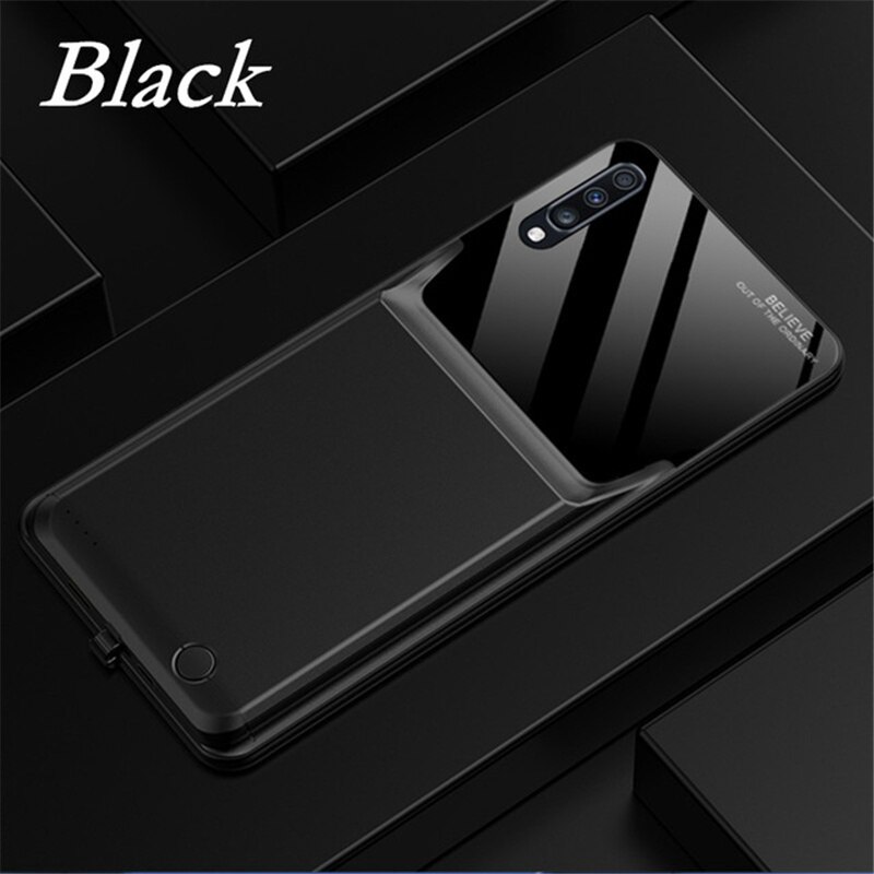 External Backup Battery Charger Case For for Galaxy A70 Power Bank Battery Charging Cover For Samsung Galaxy A70 Battery Case: Black