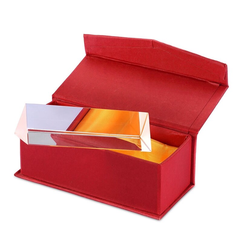 Optiskt glas trippel triangulärt prisma fysik undervisning ljusspektrum 10cm