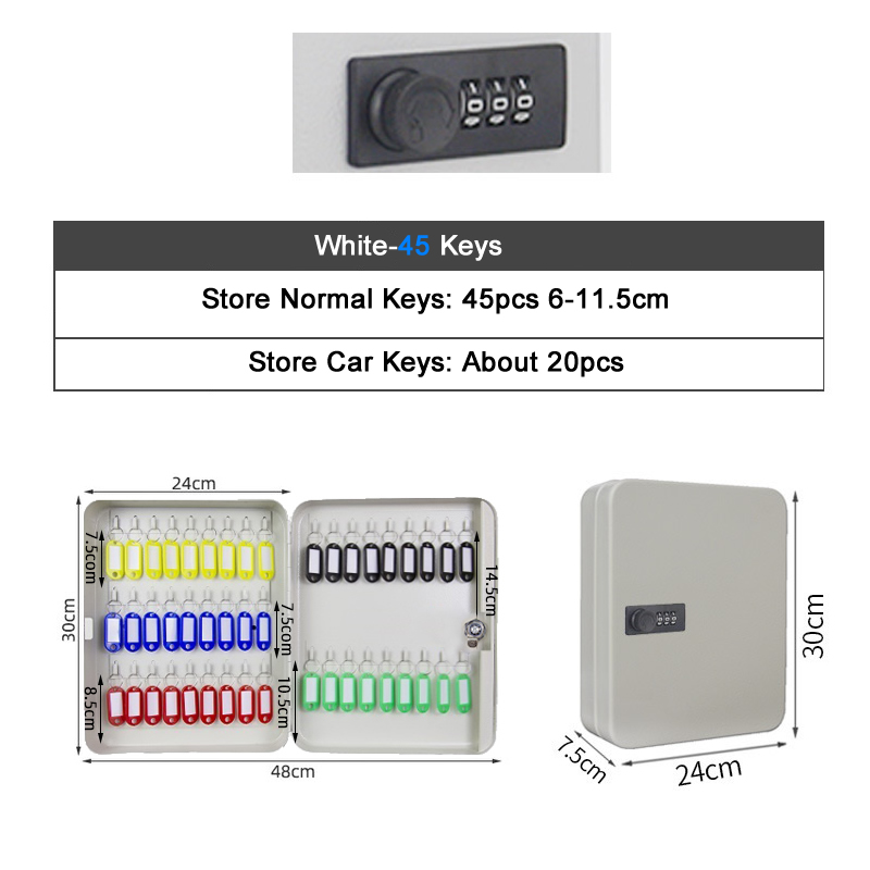 20/28/36 Keys Storage Box Combination Key Lock Multi Keys Classification Organizer Safe Box For Home Office Factory Store: pink