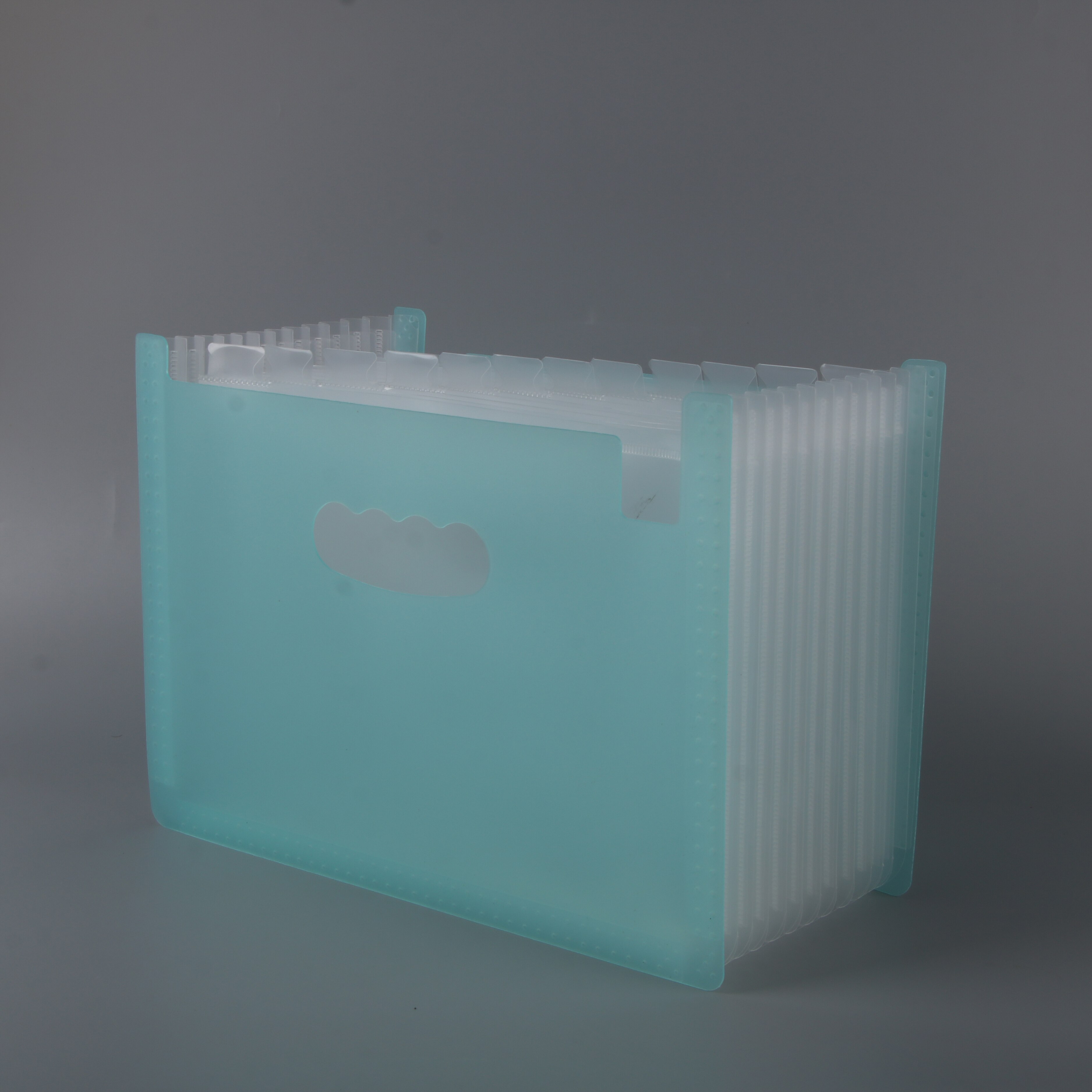 A4 large capacity folder file package Paper Organizer Storage Holder Multilayer Expanding Box School Office: light blue