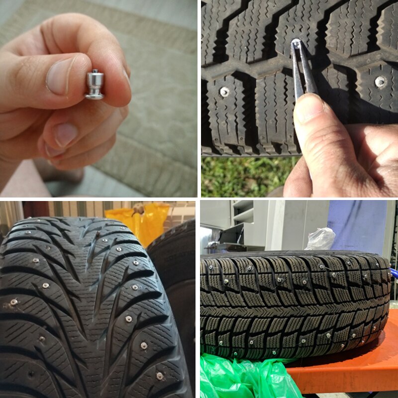 50/100Pcs Inverno Pneus de Carro Roda Parafuso Pregos Picos De Neve Roda Pneu Correntes De Neve Pregos Para Sapatos ATV carro Motocicleta Pneu 8x10mm