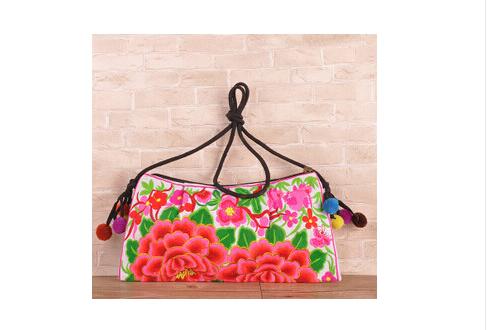 Mode Creatieve vintage Borduurwerk boodschappentassen! Leuk Bohemian Bloemen Lady Schouder & Crossbody tassen Nationale Canvas Carrier: 14