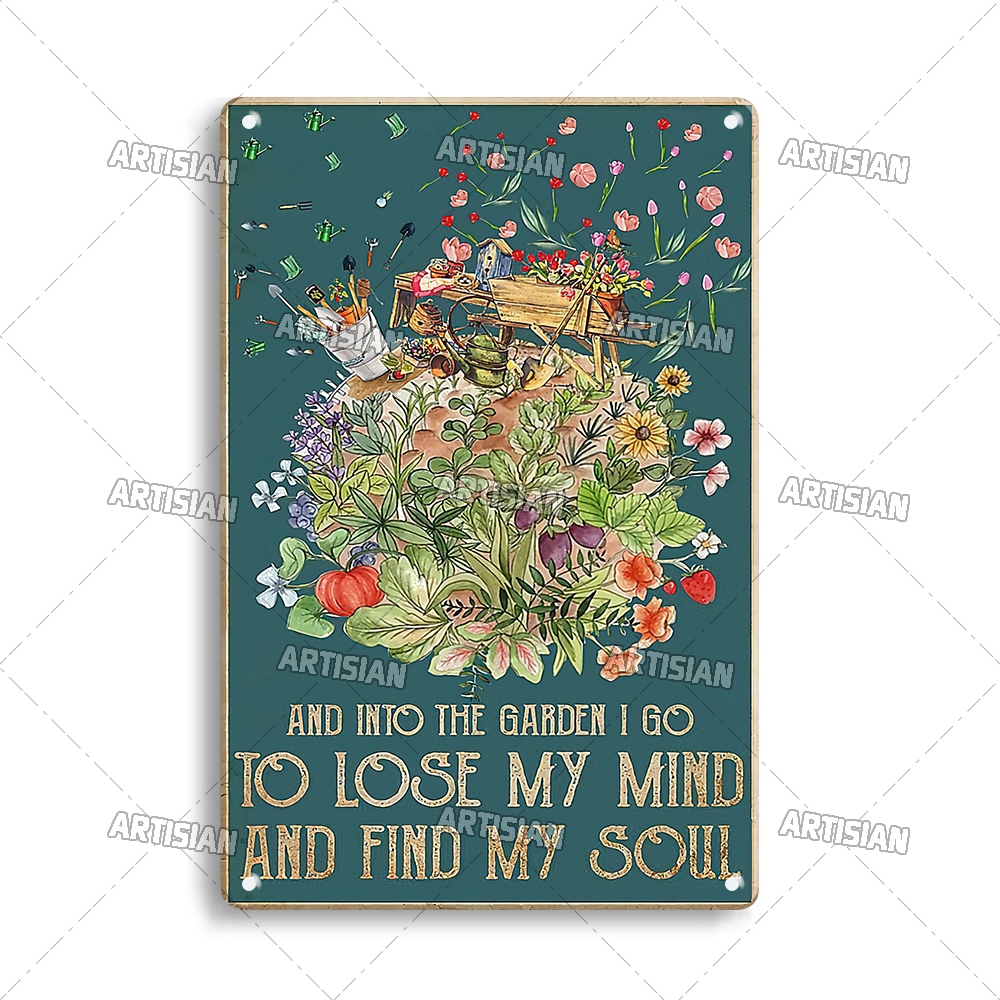 Artisian Tuin Metalen Poster Plant Tin Teken Meisje Decoratieve Plaque Wall Decor Garage Bar Pub Club Hotel Keuken Thuis Man cave