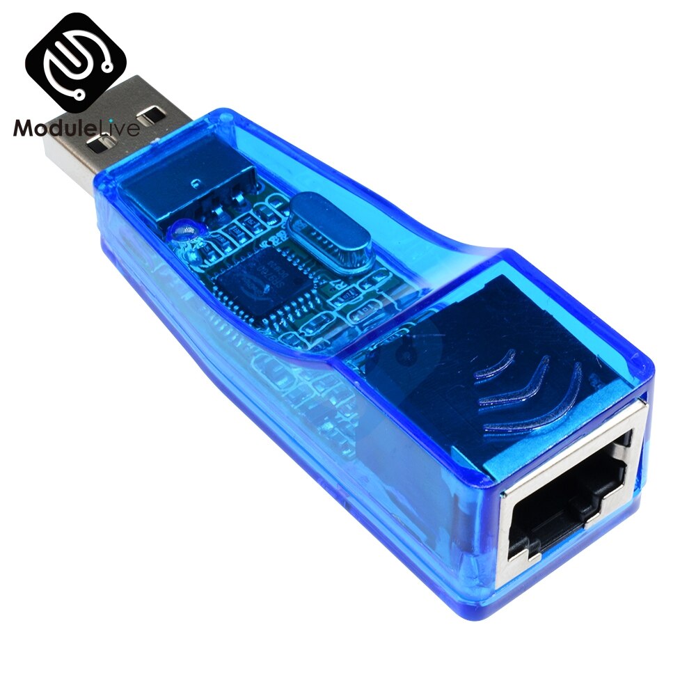 Adaptador de tarjeta de red USB 2,0 a LAN RJ45 Ethernet 10/100Mbps para Win7 para Win8 para Android Tablet PC azul