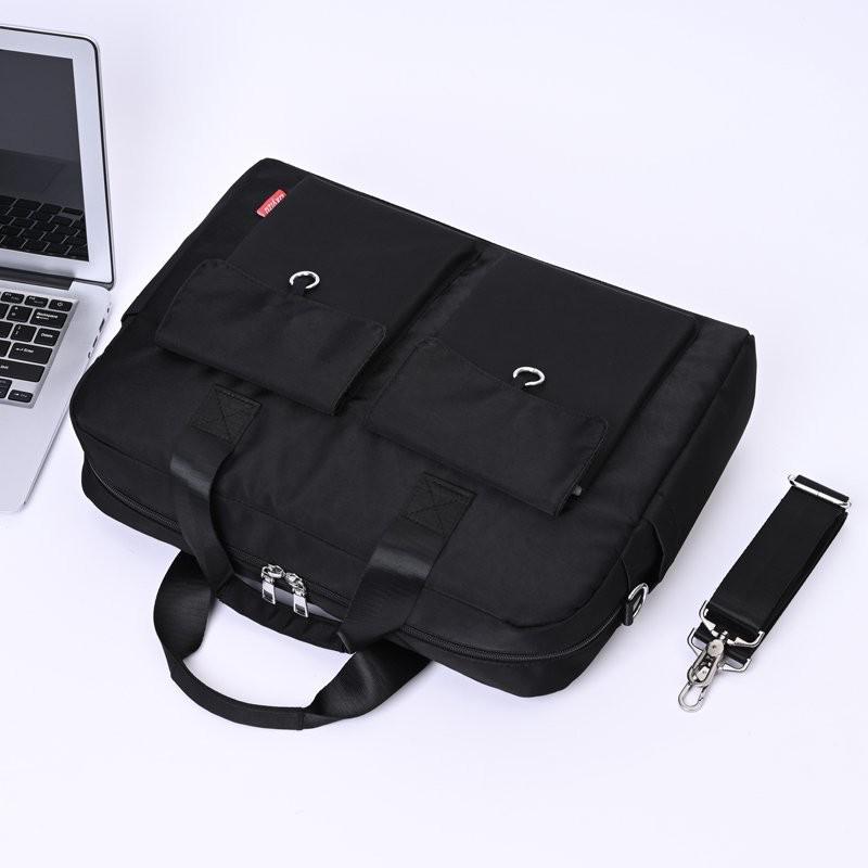 Schokbestendig Waterdicht Vrouwen 14 15.6 Inch Laptop Aktentas Handtas Voor Mannen Grote Messenger Schoudertas Werk Handtas: Black