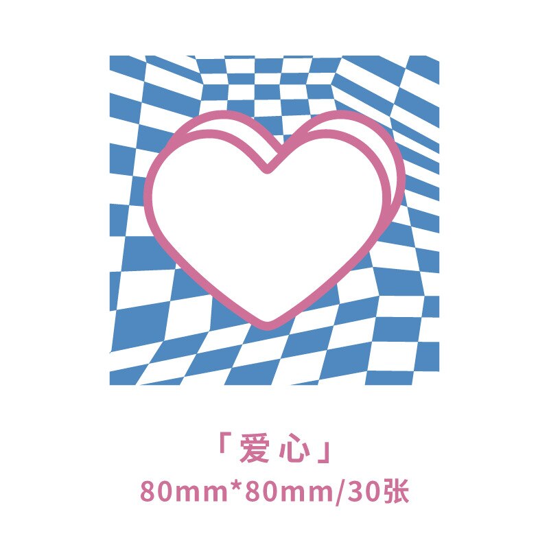 MOHAMM 30 PCS Check Pattern Grid Memo Pads for Notebooks Scrapbooks Cute School Supplies Planners: D