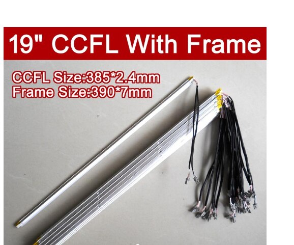 4PCS 19 ''inch dual CCFL lampen met frame, lcd backlight lamp met behuizing, CCFL met deksel, CCFL: 385mm, FRAME: 390mm x 7mm