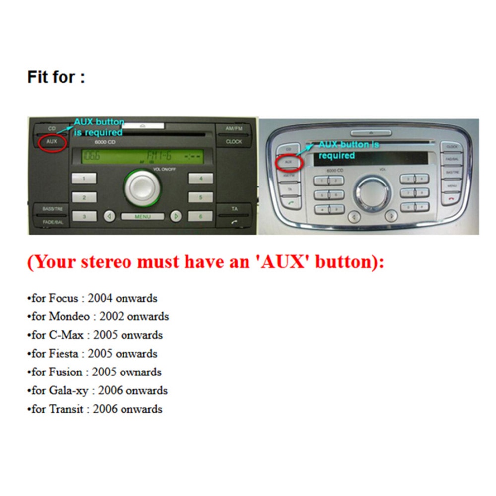 For Ford 6000CD Radio Bluetooth Music Adapter Black Accessories Part Car