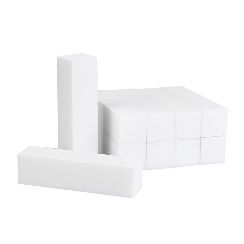 Lima de uñas blanca con esponja, decoración artística de Lima para uñas, lijado, pulido y pedicura