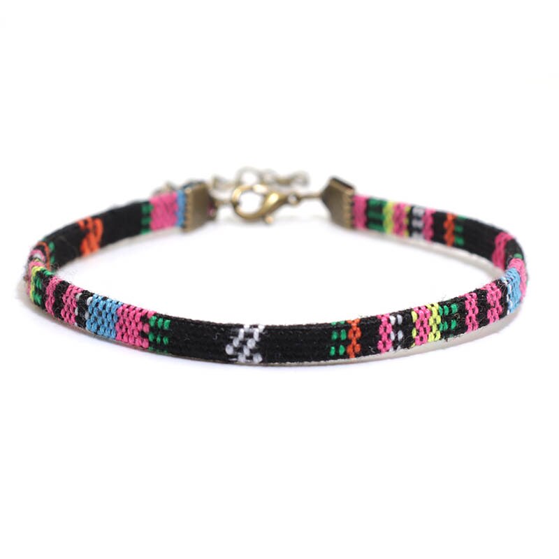 Handgemachte Boho Ethnische Fußkettchen Handarbeit Farbic Seil Kette Fuß Knöchel Für Frauen Sommer Strand Bein Schmuck: Bronze- Schwarz