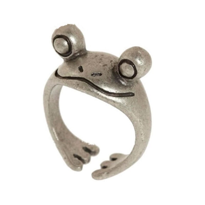 ICH & FDLK Frosch Ebene Ringe Für Frauen Frosch Kröte Metall wickeln Ring Hochzeit Ring Männer Grilfriend Party: D