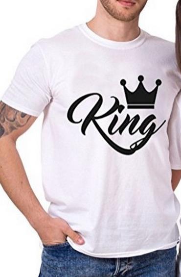 Bkld King Queen Koppels T-Shirt Met Kroonprint Paar Kleding Zomer T-Shirt Met Korte Mouwen 2024 Casual O-hals Tops Minnaars T-Shirt: XXL / Bruin