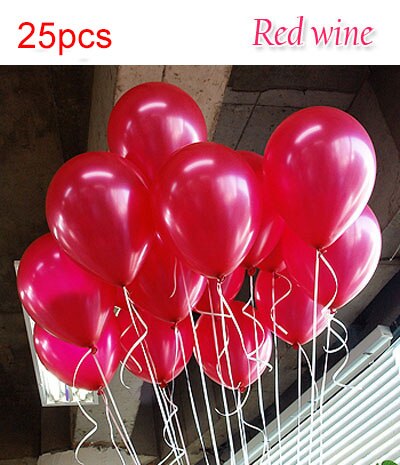 25 stks/partij Party Bruiloft Decoratie Multicolor roze witte Ballon Verdikking Peer Impulsen Gelukkige Verjaardag Feestartikelen Ballonnen: Red Wine